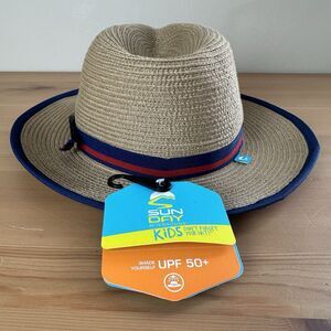 SUNDAY Afternoons Sun Hat Kids Large (6-12 YR) Banded Adjustable Fedora Nautical